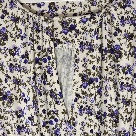 Free People Intimately Free Kaya Print Cutout Bodysuit Blue Micro Floral Fairy - Picture 4 of 13